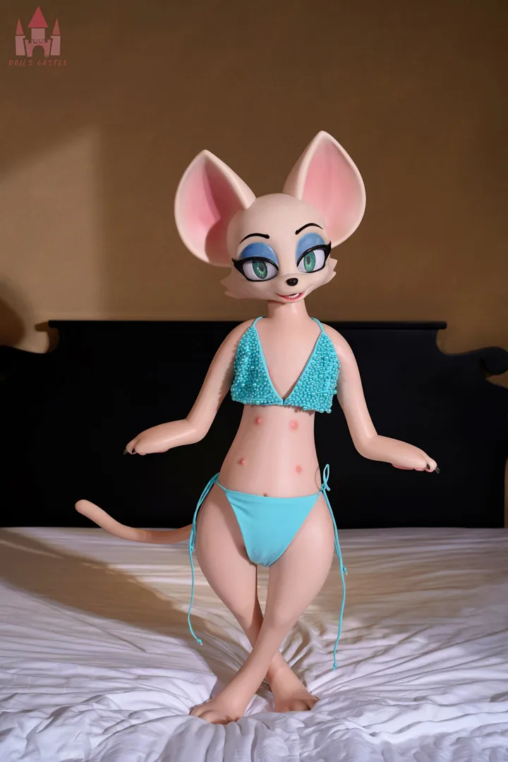 100cm (3ft3) N/A Cup Realistic Furry Design Silicone Sex Doll Bat Doll, Head SZ16